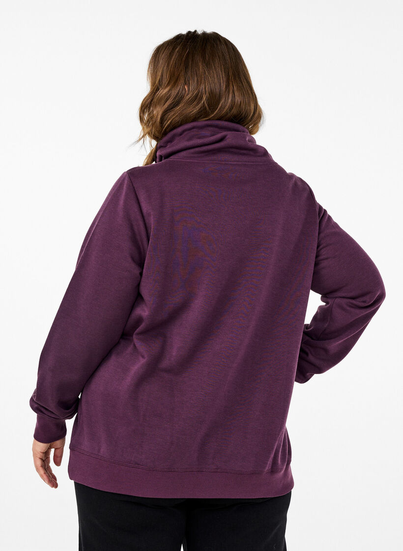FLASH - Sweatshirt with high collar, Plum Perfect, Model image number 1