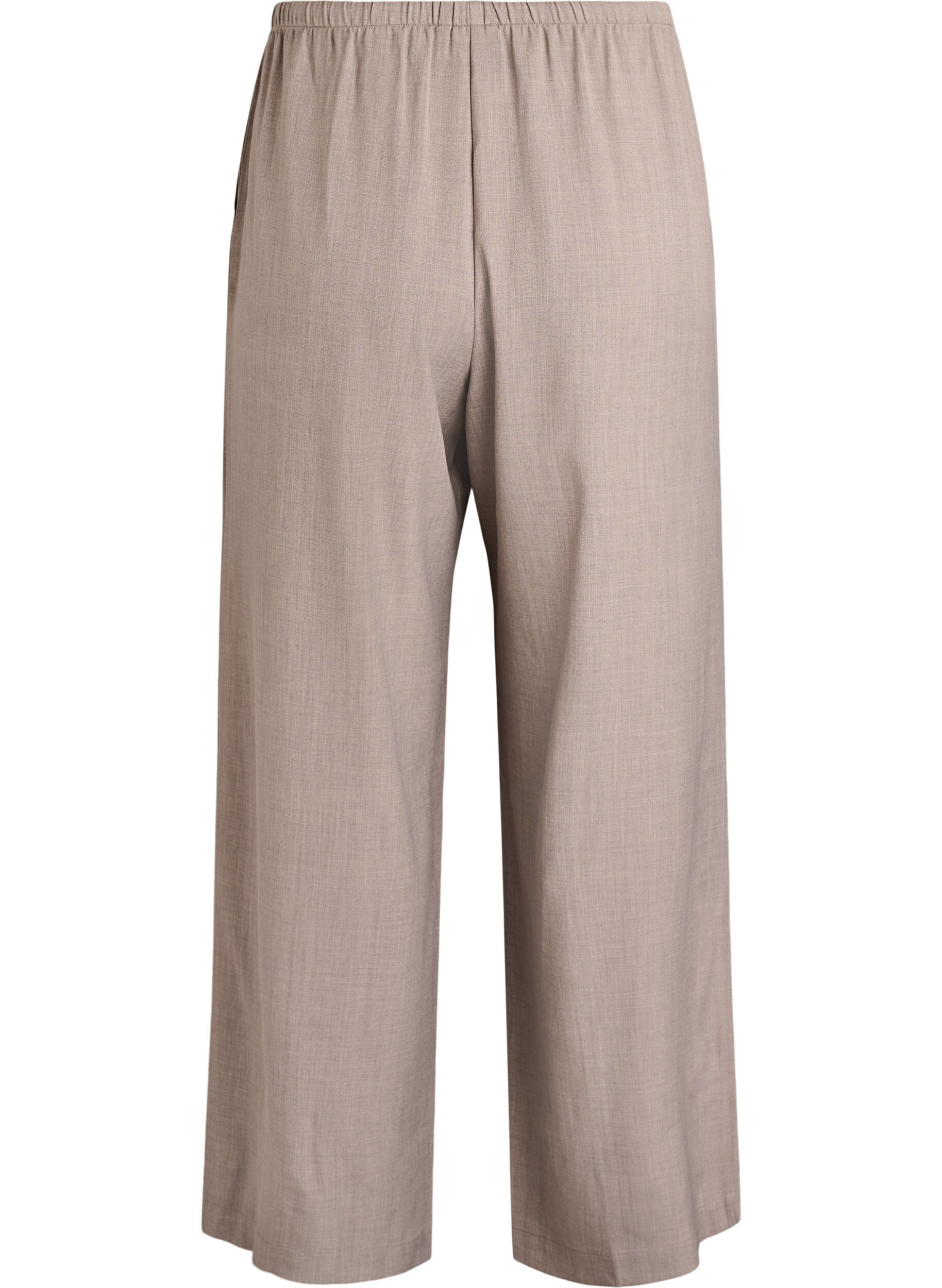 Zizzifashion High-waisted trousers with wide legs, Beige, Packshot image number 1