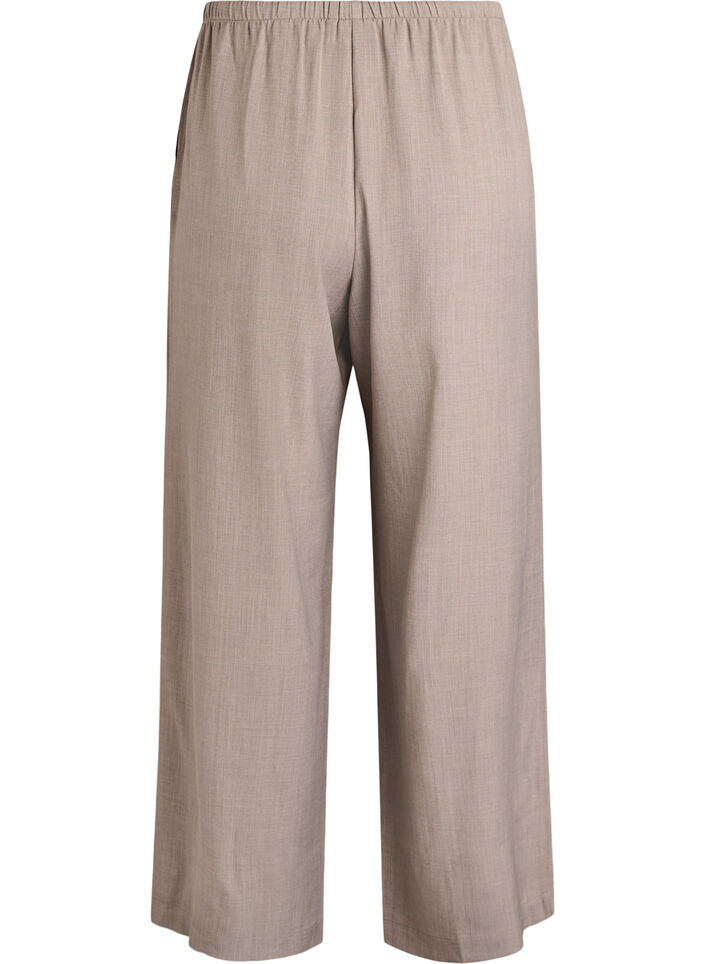 High-waisted trousers with wide legs, Beige, Packshot image number 1