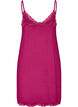 Viscose nightgown with lace and slits, Red, Packshot image number 1