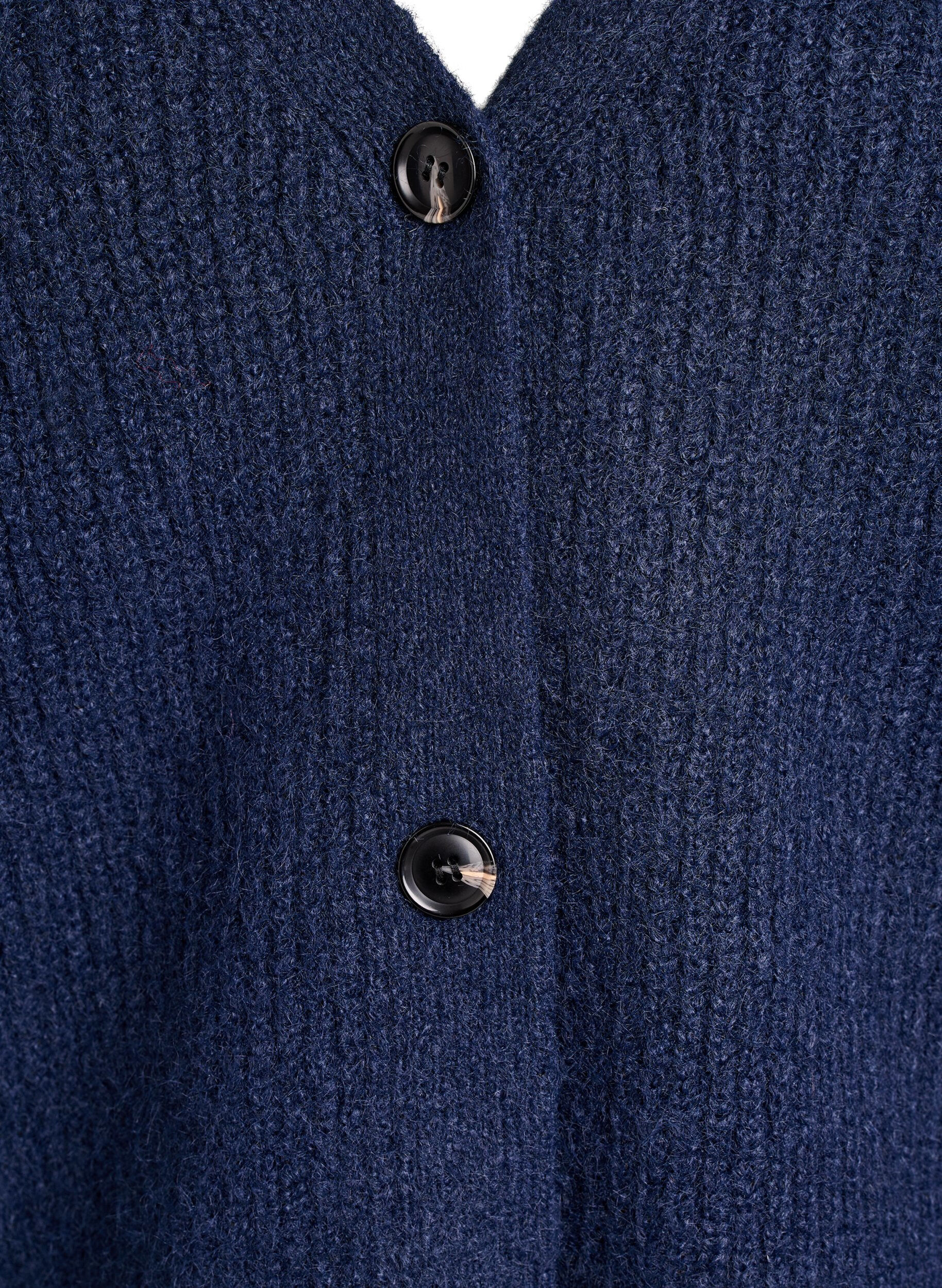 Zizzifashion Knit cardigan with v-neck, Blue, Packshot image number 2