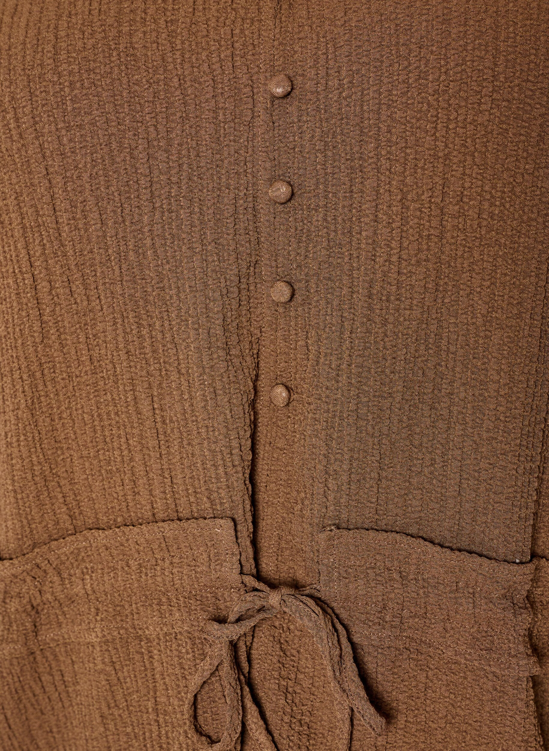 Zizzifashion Blouse with texture and a tie-waist, Brown, Packshot image number 2