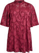 Short A-line dress with a floral print, Dark Bordeaux, Packshot image number 0