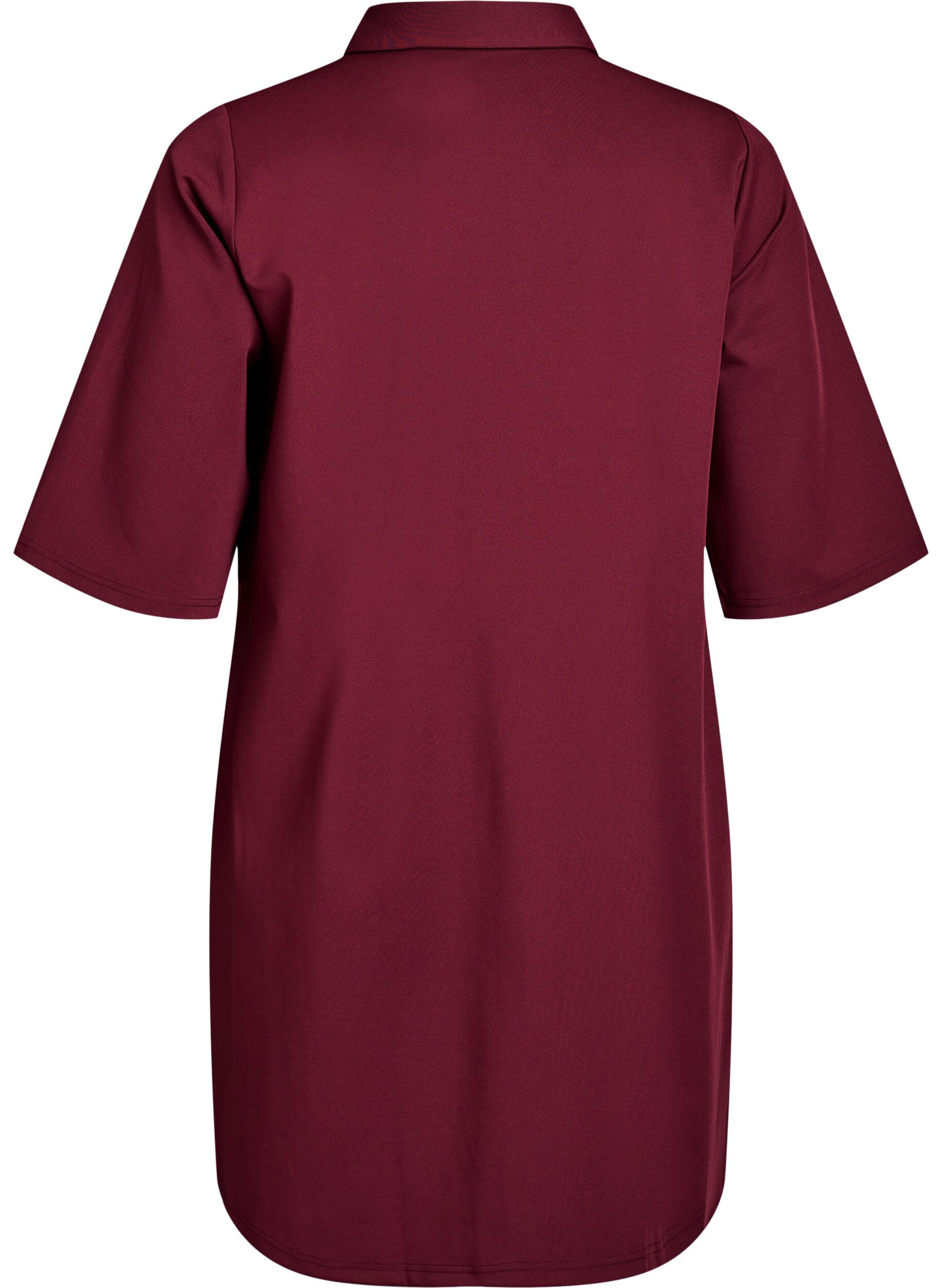 Zizzifashion Short shirt dress with 3/4 sleeves, Red, Packshot image number 1