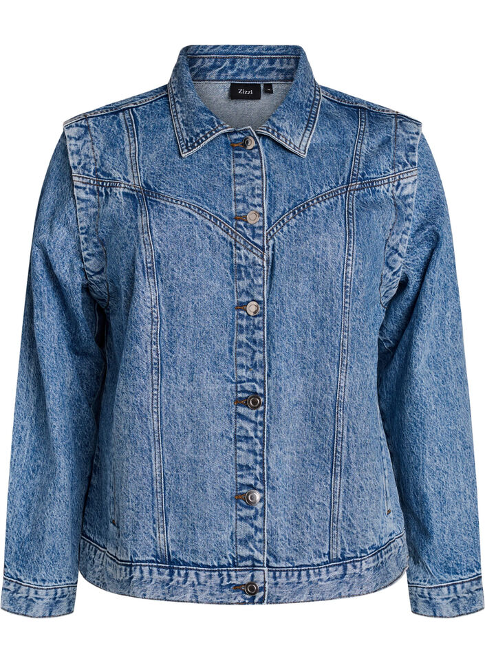 Denim jacket with detachable sleeves, Light Blue, Packshot image number 0