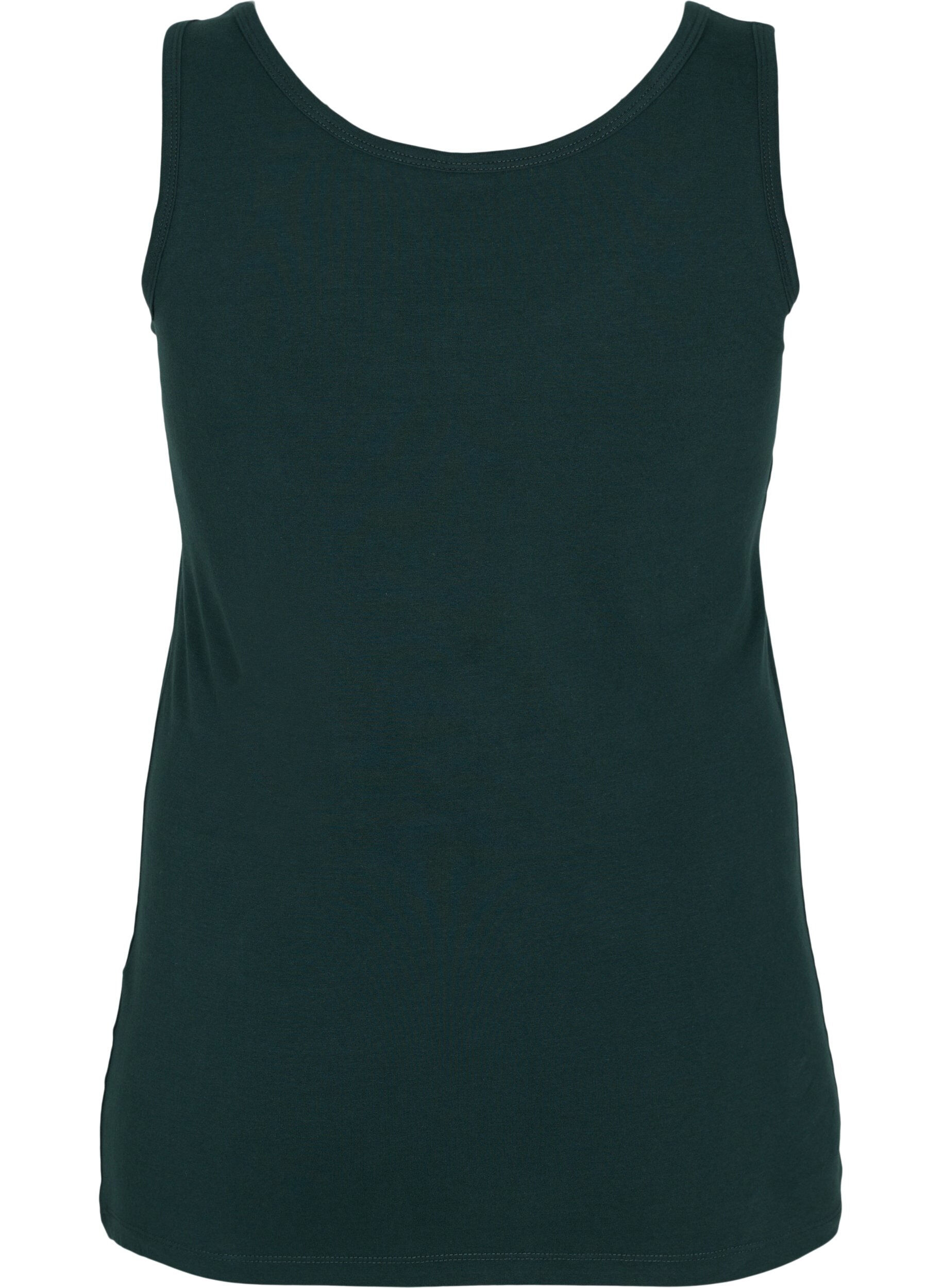 Zizzifashion Solid color basic top in cotton, Green, Packshot image number 1