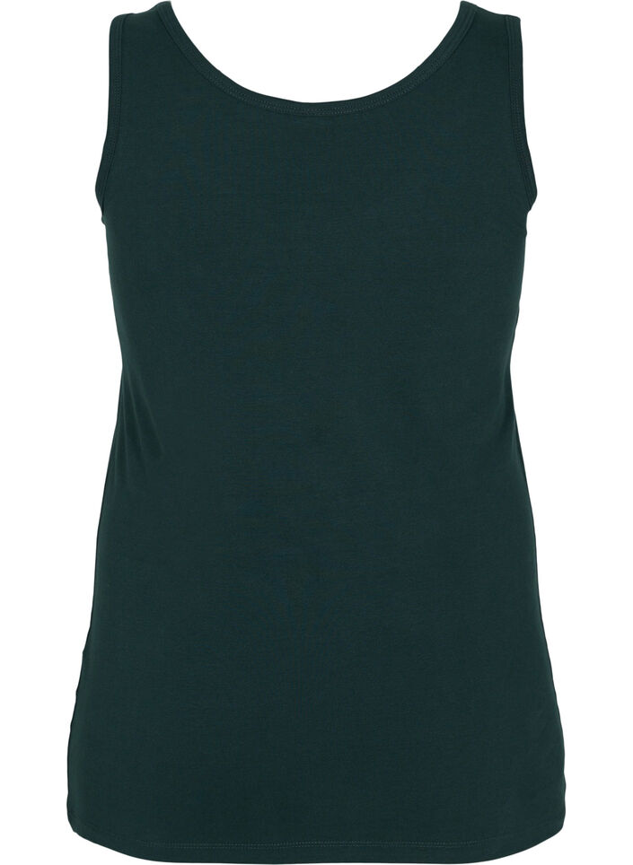 Solid color basic top in cotton, Green, Packshot image number 1