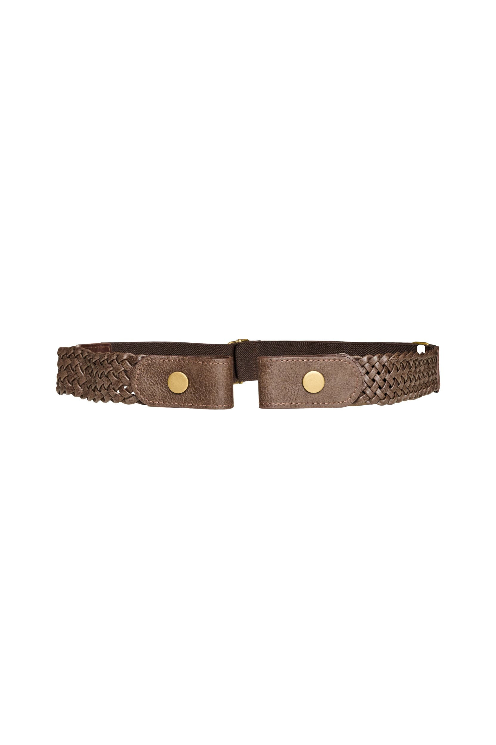 ZizzifashionBraided elastic belt, Brown, Packshot image number 0
