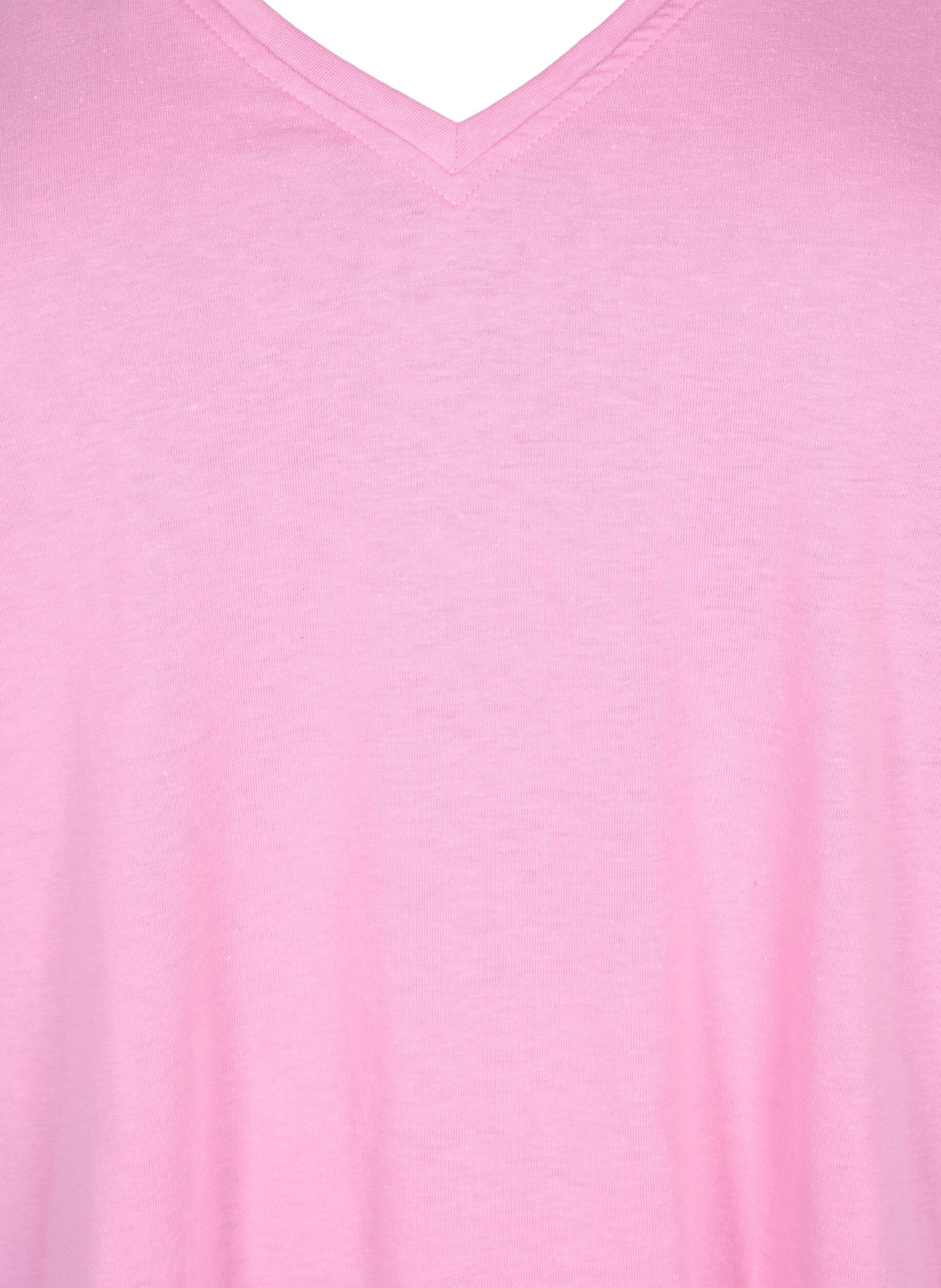 Zizzifashion FLASH - T-shirt with v-neck, Begonia Pink, Packshot image number 2