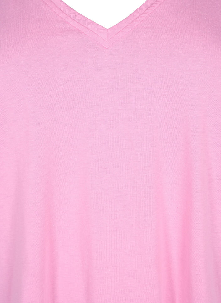 FLASH - T-shirt with v-neck, Begonia Pink, Packshot image number 2