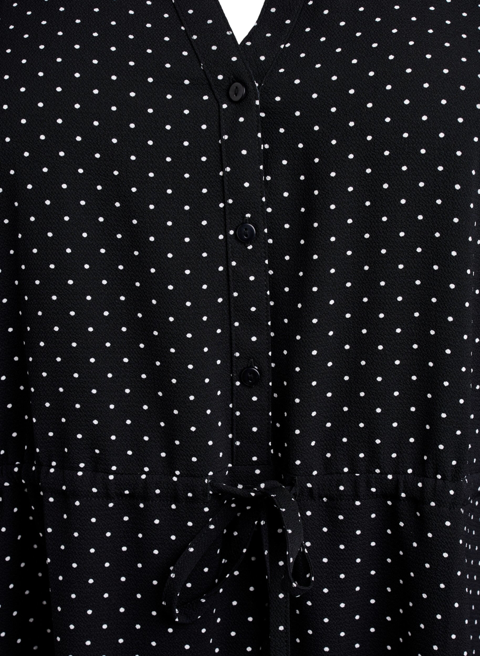 Zizzifashion Knee-length dress with tie belt, Black, Packshot image number 2