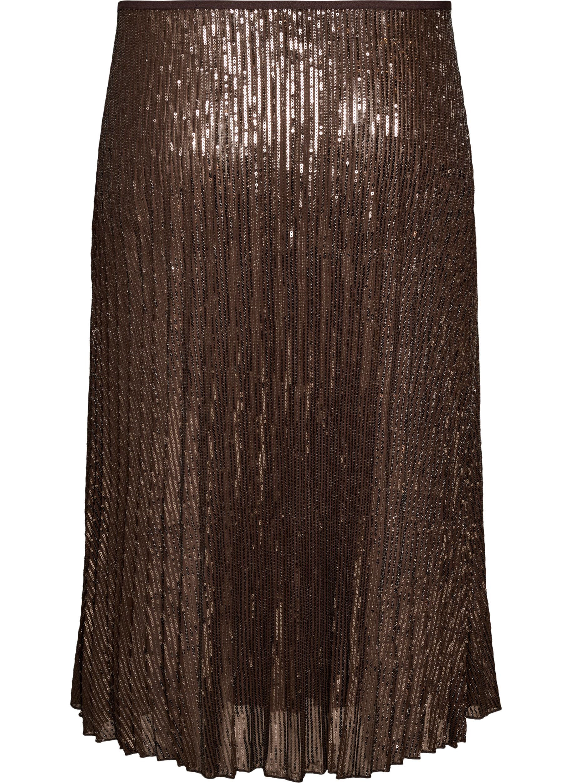 ZizzifashionA-line sequin midi skirt, Brown, Packshot image number 1