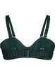 Checked bikini top with removable straps, Green, Packshot image number 1
