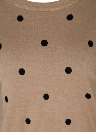 Knitted blouse with 3/4 sleeves and contrast-coloured dots, Nomad Mel w black, Packshot image number 2