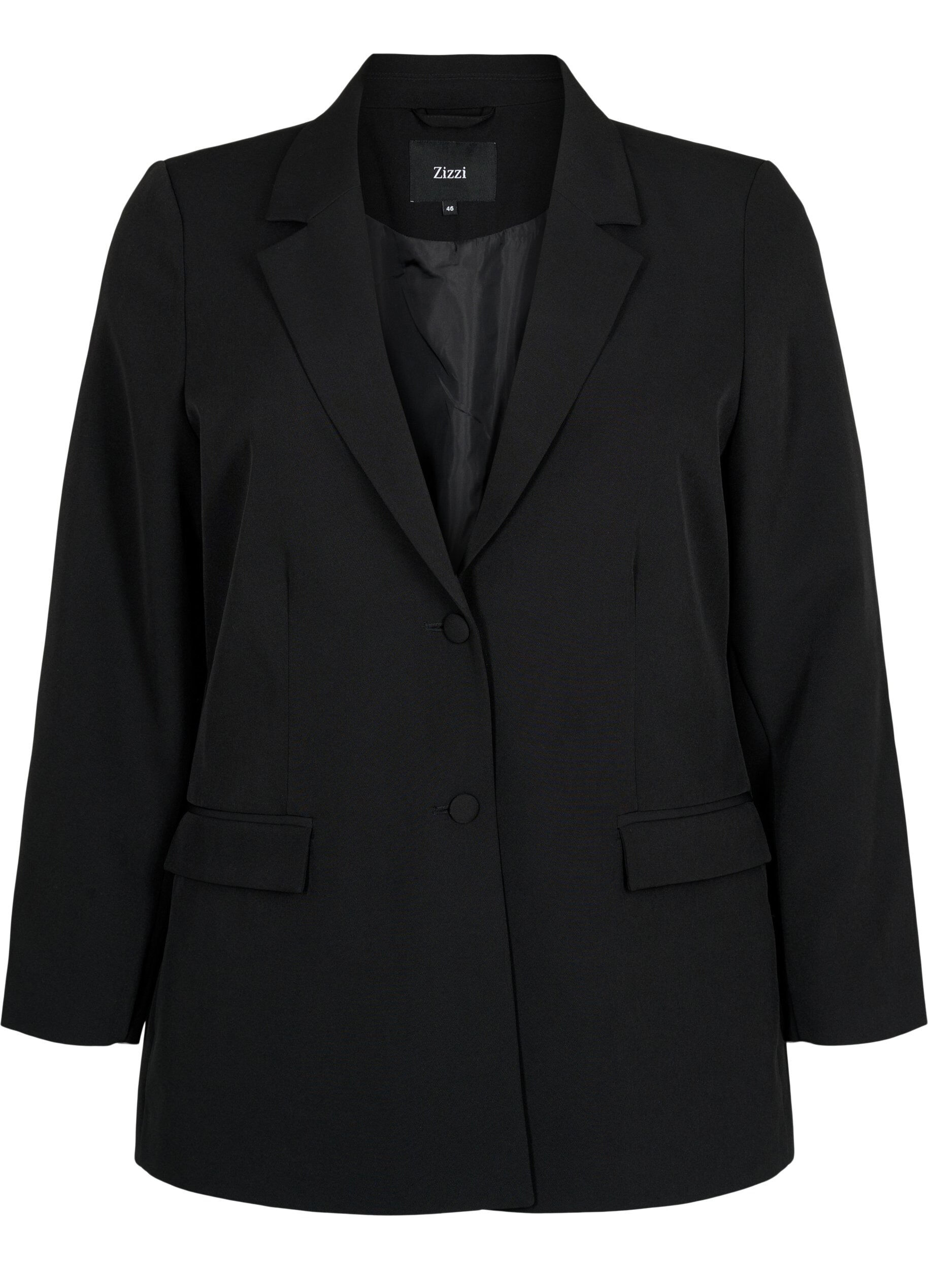 ZizzifashionClassic blazer with button closure, Black, Packshot image number 0