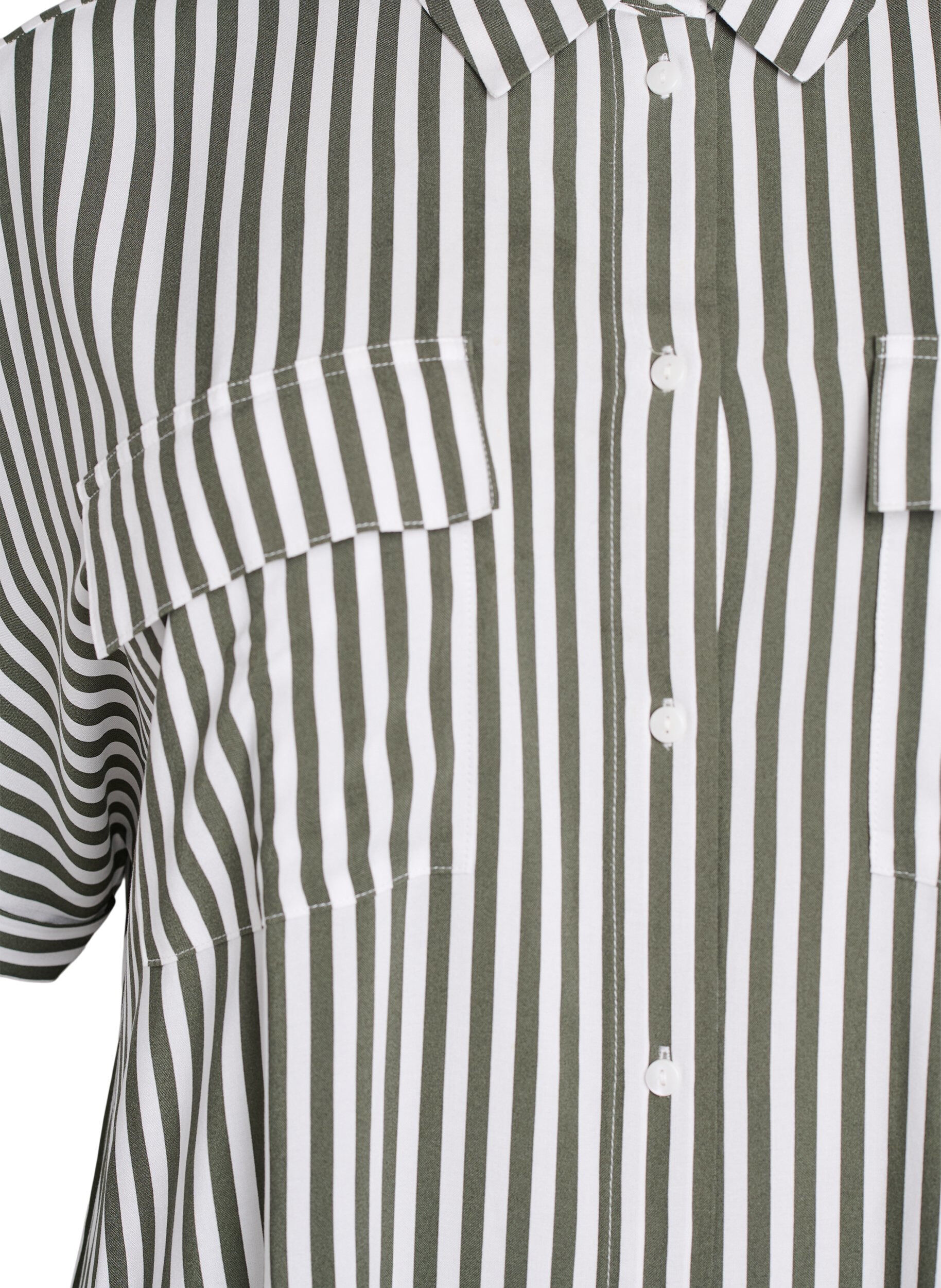 Zizzifashion Long shirt dress with short sleeves, Green, Packshot image number 2