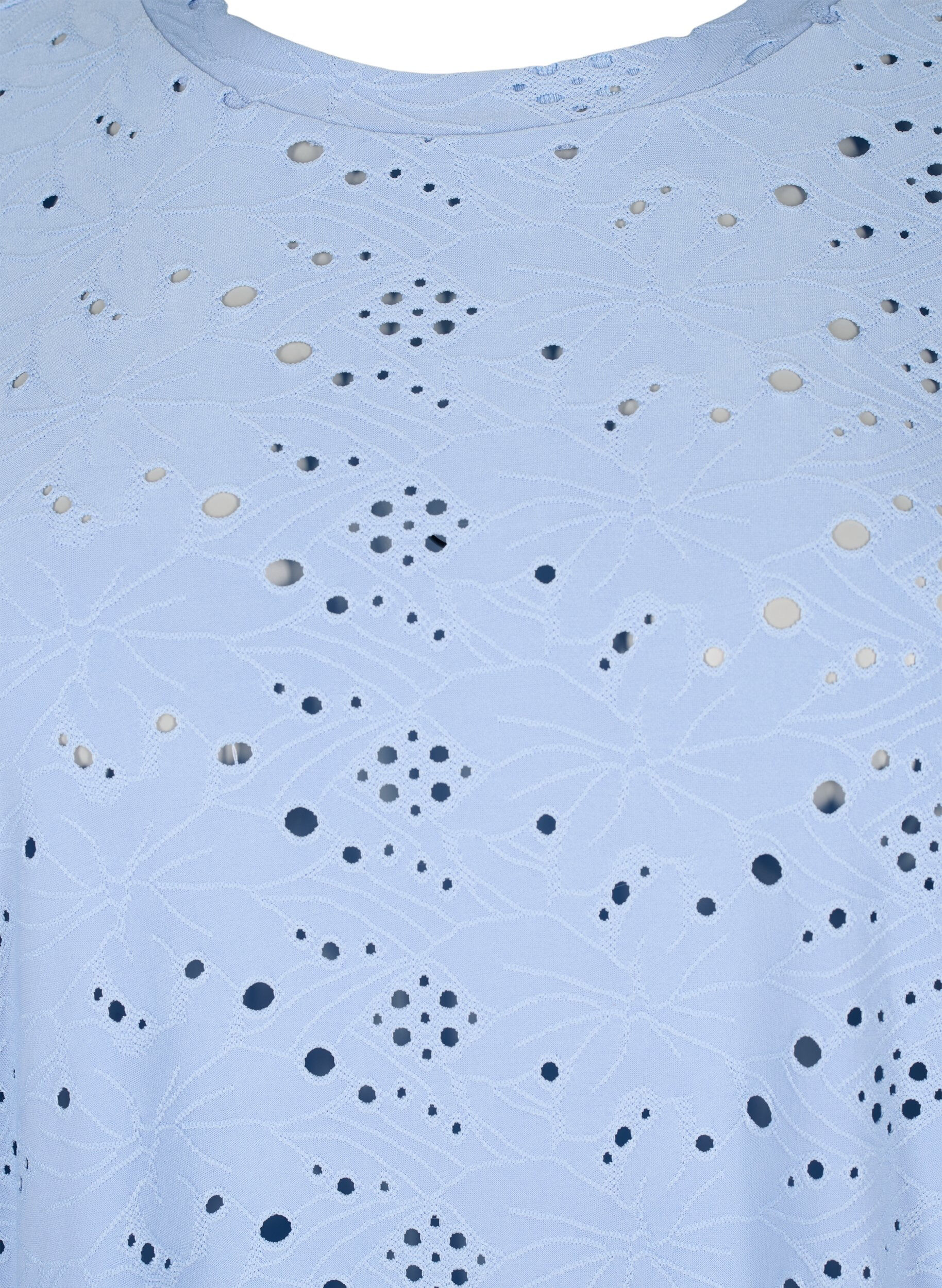 Zizzifashion Long-sleeved blouse with hole pattern, Serenity, Packshot image number 2