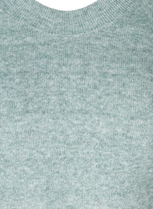 Round neck knitted top, Balsam Green mel., Packshot image number 2