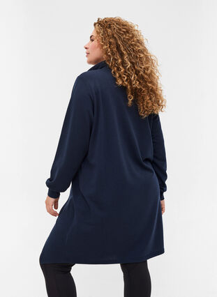 Sweater dress with high neck and slits, Night Sky, Model image number 1