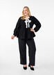 Viscose blouse with bows and long sleeves, Black White Bow, Model image number 2