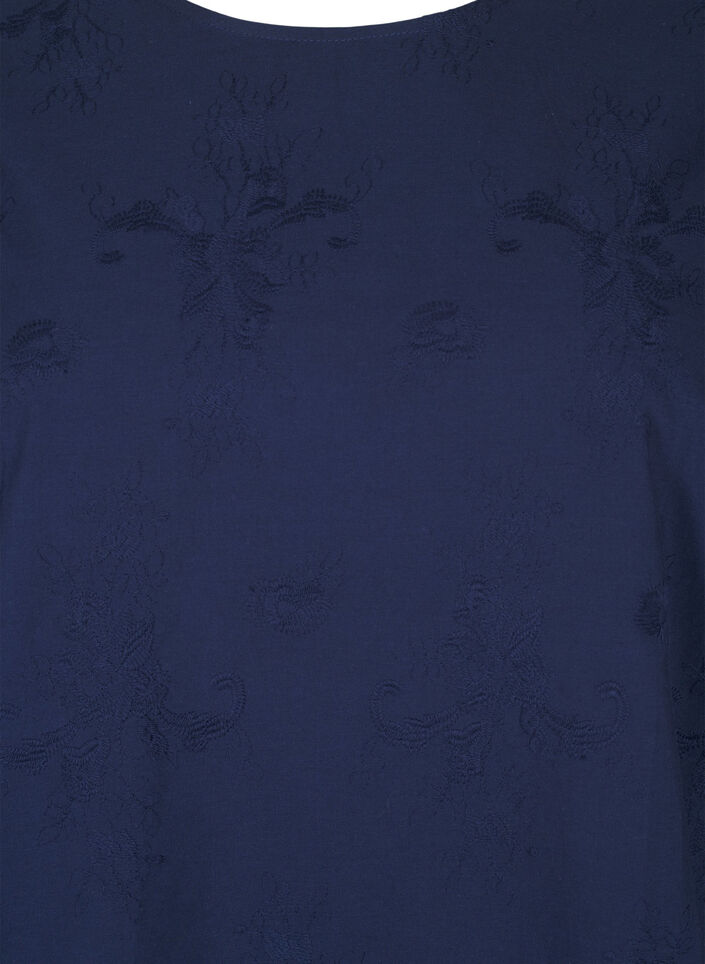 Long-sleeved blouse with embroidery, Blue, Packshot image number 2