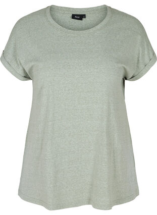 Marled cotton t-shirt, Chinois Green Mel., Packshot image number 0