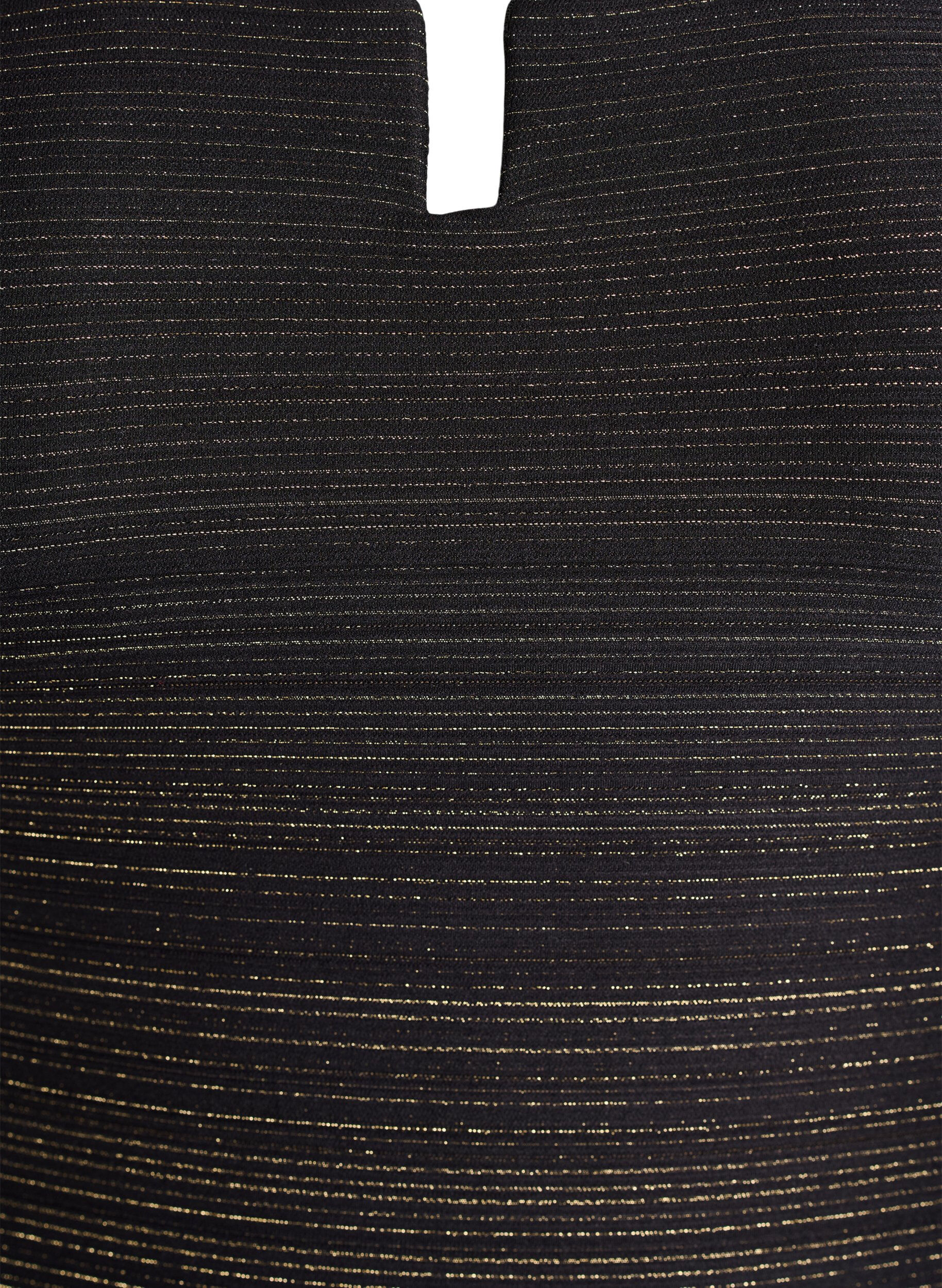 Zizzifashion Swimsuit with textured stripe and front detail, Black, Packshot image number 1