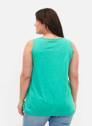 2-pack cotton top with lace trim, Aqua Green/ Black, Model image number 1