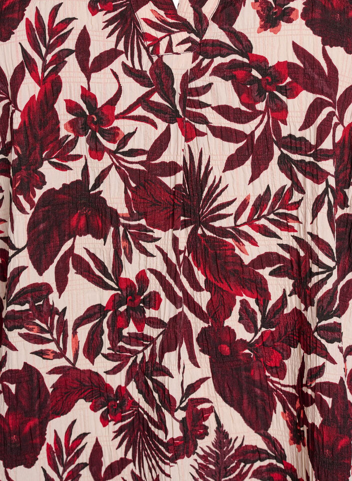Floral blouse with short sleeves, Red, Packshot image number 2