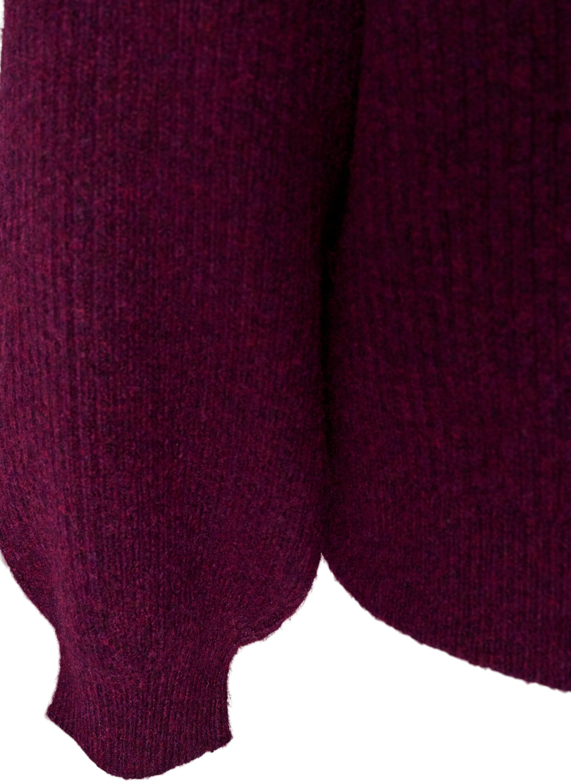 ZizzifashionRibbed jumper with balloon sleeves, Purple, Packshot image number 3