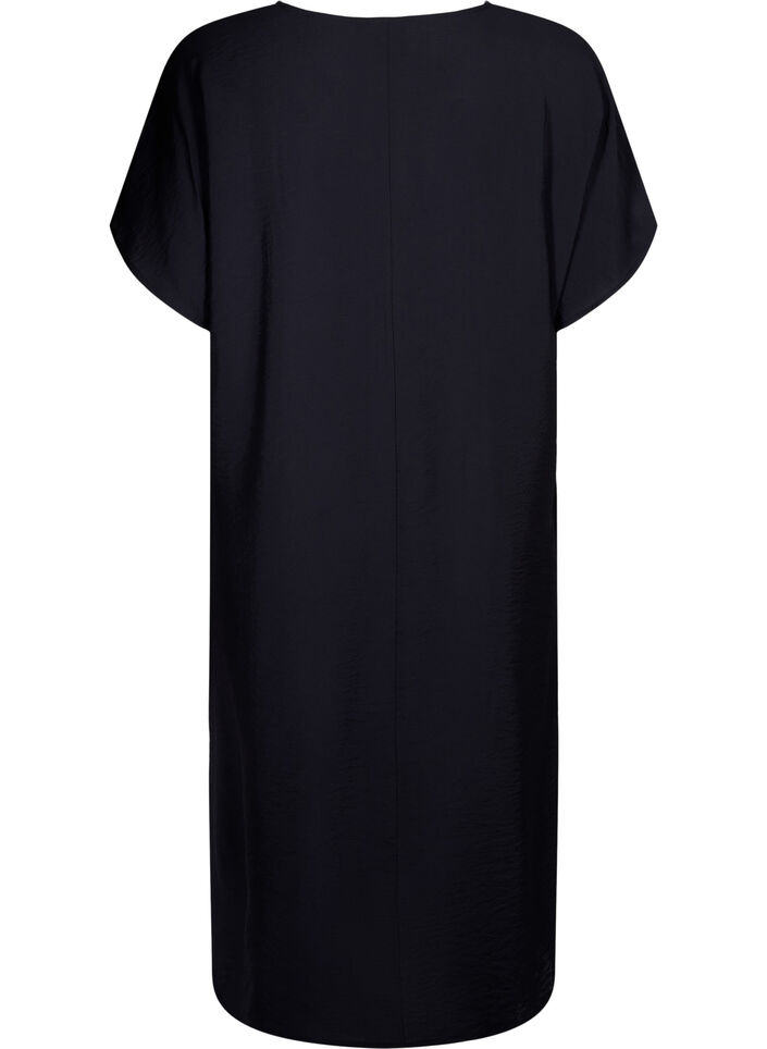 V-neck dress in viscose, Black, Packshot image number 1