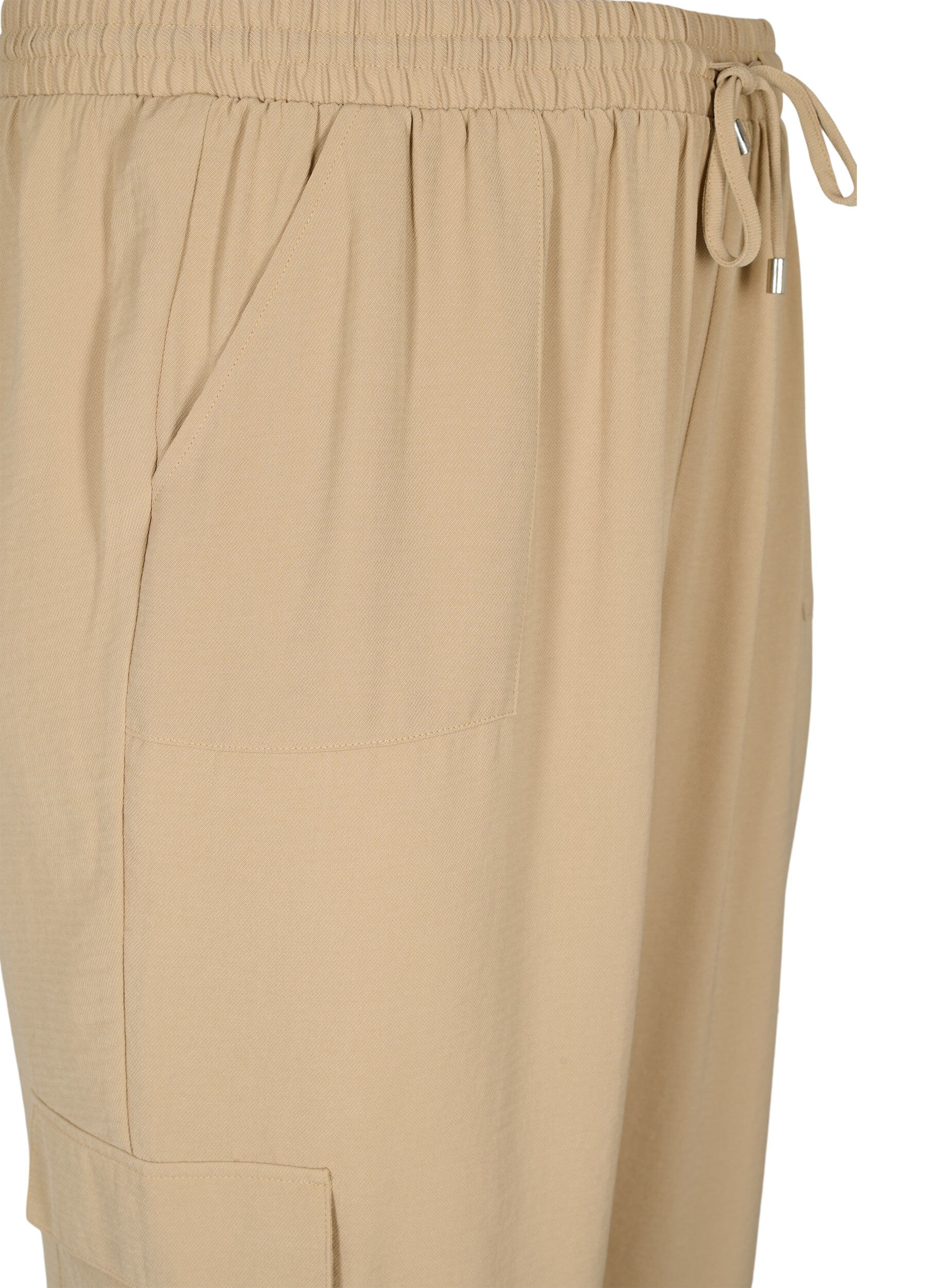 Zizzifashion Solid coloured trousers with large pockets, Nomad, Packshot image number 2