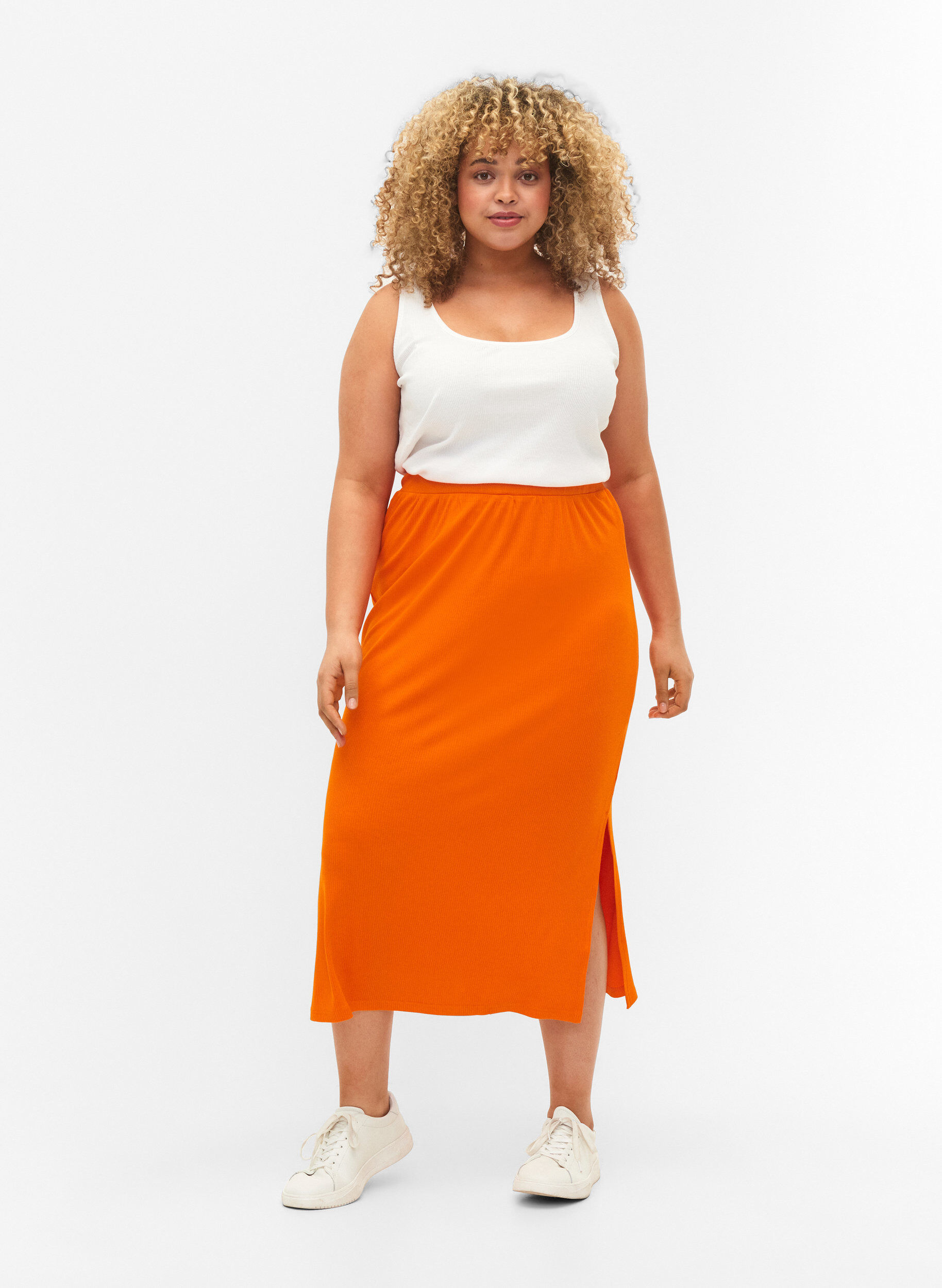 Zizzifashion 2-pack basic tank top with rib, Black/Bright White, Model image number 2