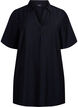 Tunic with collar and side pockets, Black, Packshot image number 0
