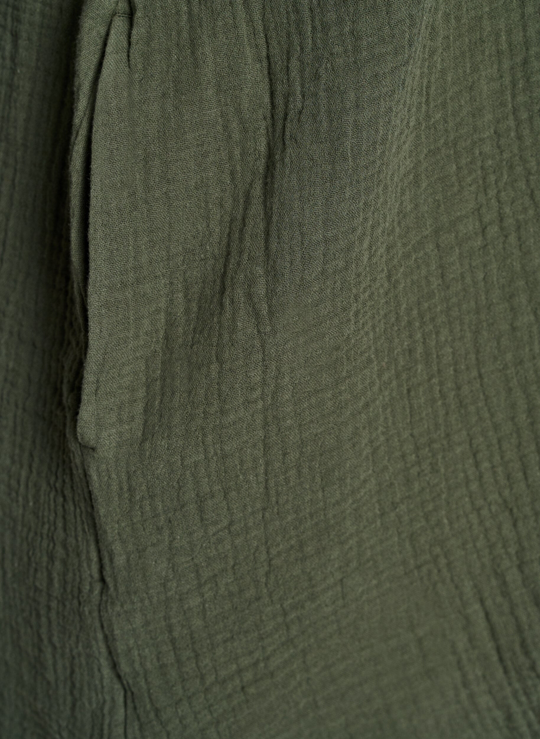 Zizzifashion Cotton muslin tunic with short sleeves, Green, Packshot image number 3