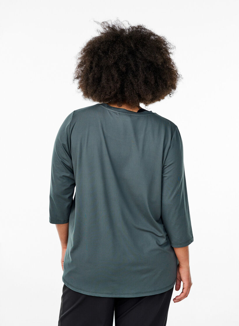 Sports top with 3/4 sleeves, Grey, Model image number 2