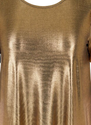 A-line dress with short puff sleeves, Gold, Packshot image number 2