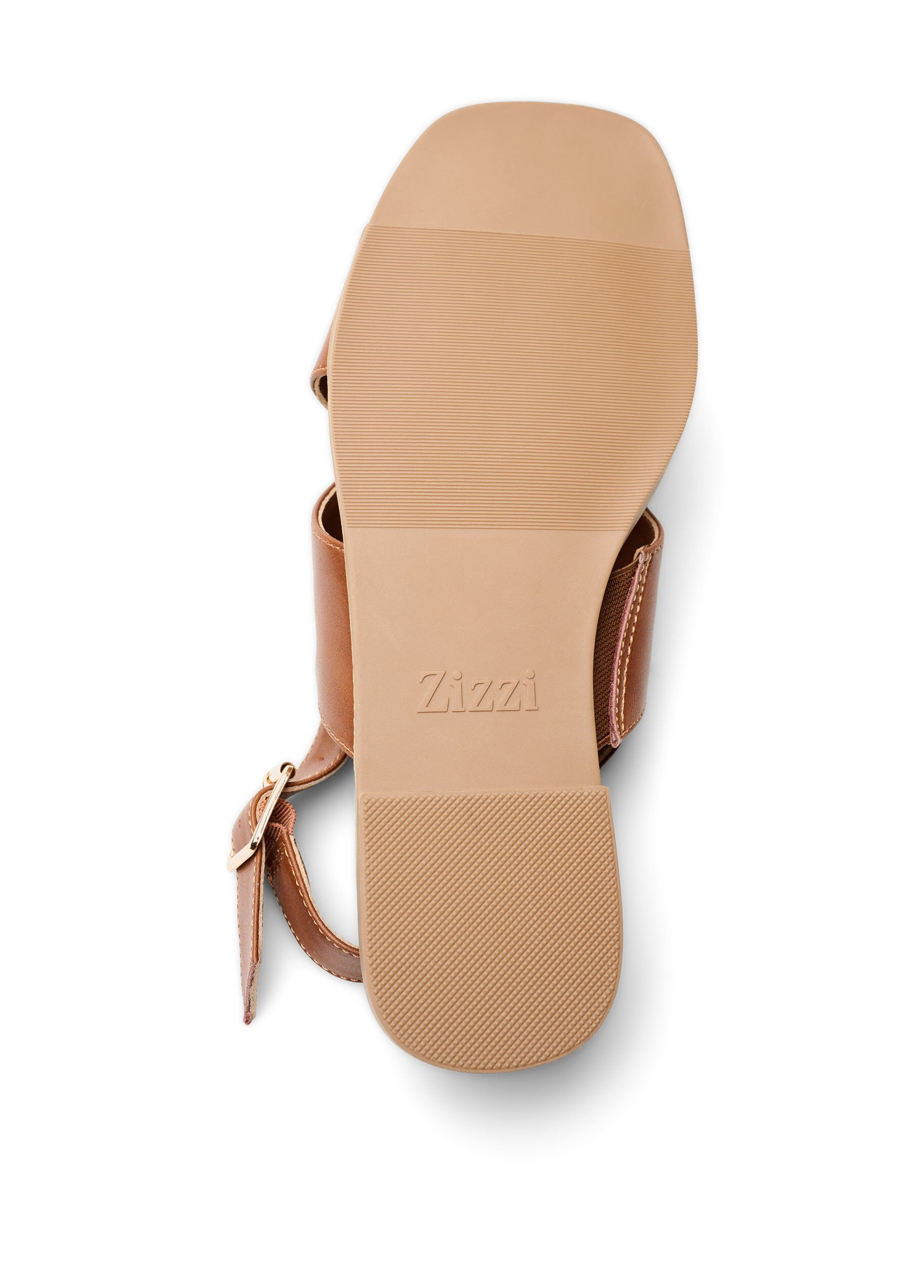 Zizzifashion Leather sandal with criss-cross straps, Brown, Packshot image number 4