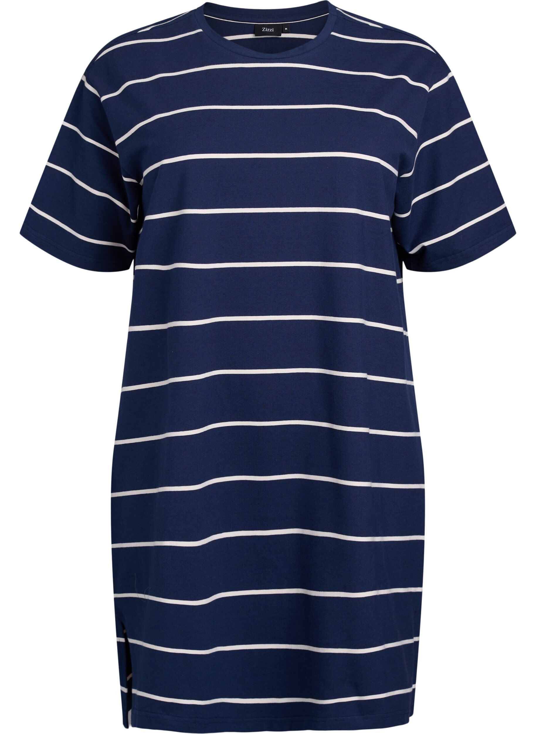 Short jersey dress with stripes