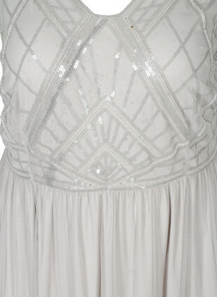 Midi dress with sequins and v-neck, LIGHT GREY, Packshot image number 2