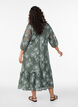 Midi dress with a floral print and sheer 3/4 sleeves, Green, Model image number 1