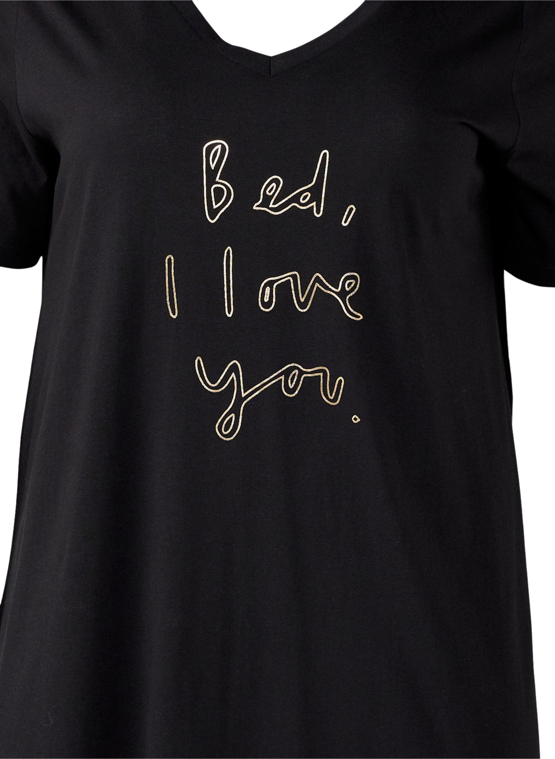 Zizzifashion Organic cotton nightgown with v-neck, , Packshot image number 2