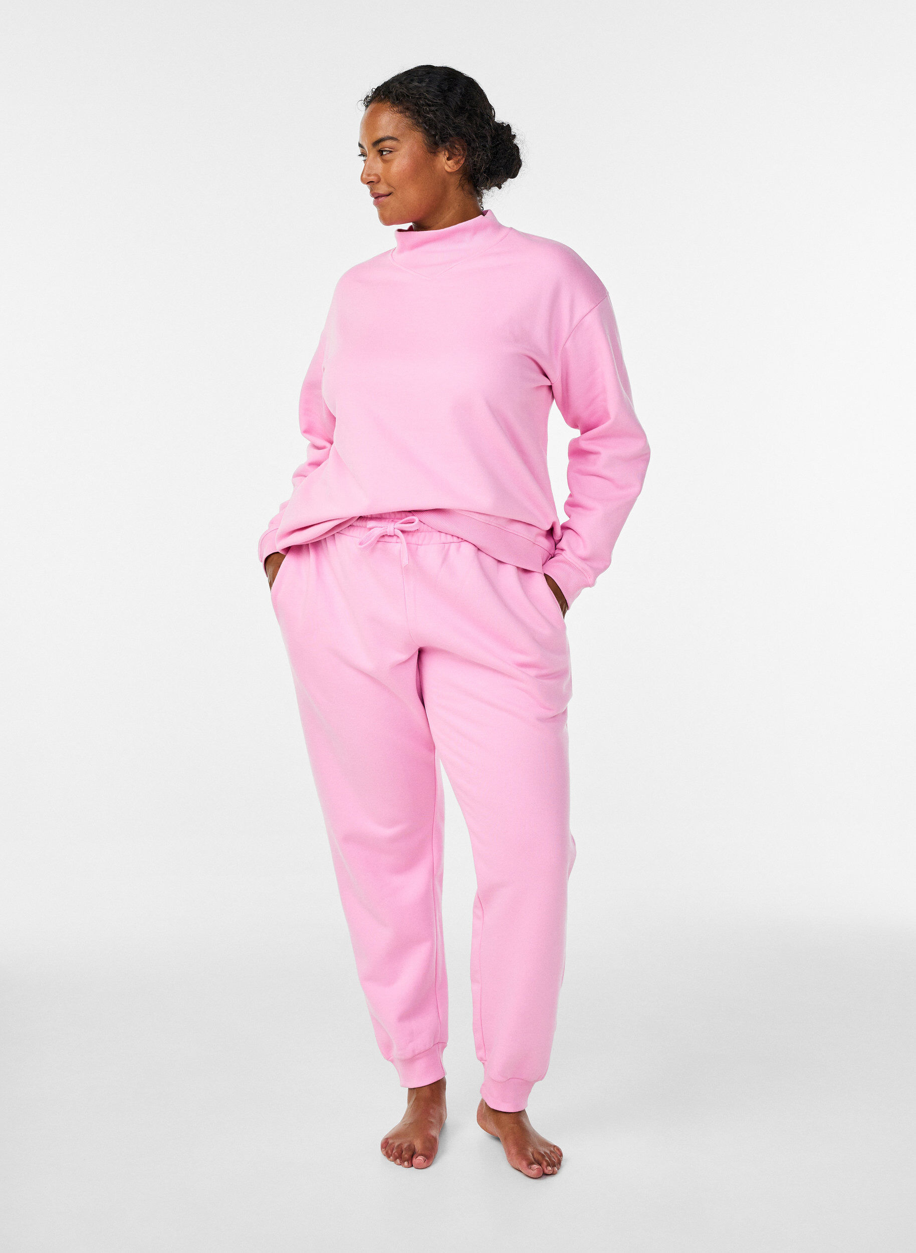 Zizzifashion High-waisted joggers, Pink, Model image number 0
