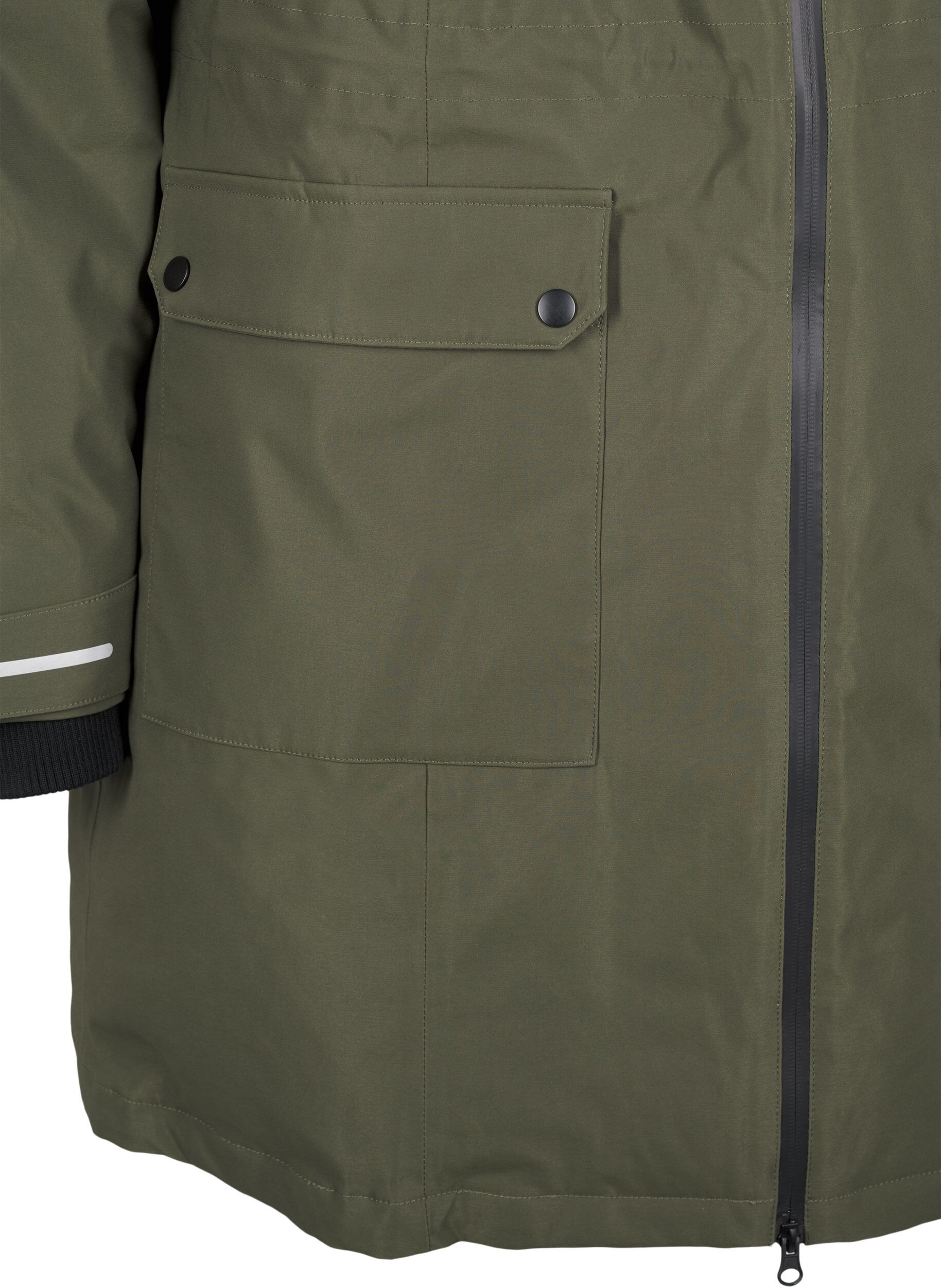Zizzifashion Practical winter jacket with hood and pockets, Green, Packshot image number 3