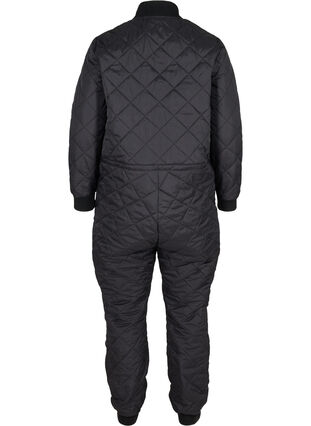 Quilted thermal ski suit with adjustable drawstring, Black, Packshot image number 1