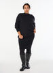 Short knit skirt with a wide waistband, Black, Model image number 0