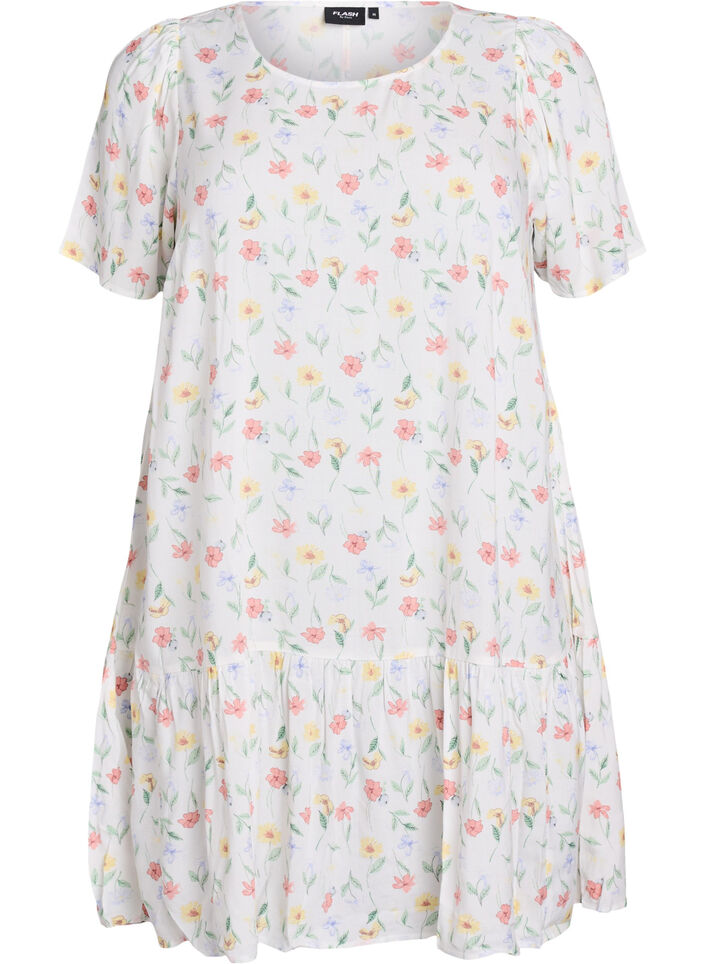 Dress in viscose with cutline, White, Packshot image number 0