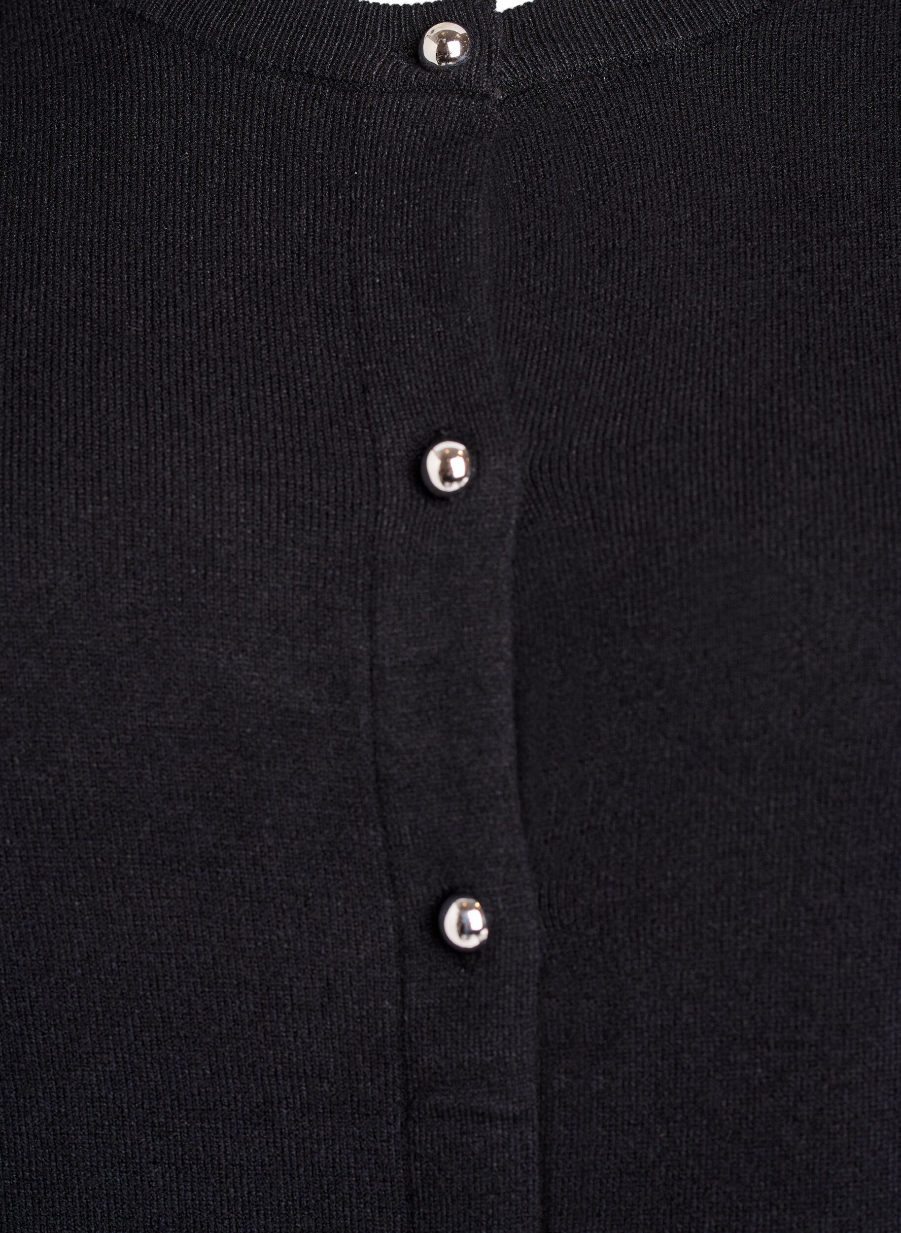ZizzifashionCardigan with round buttons, Black, Packshot image number 2