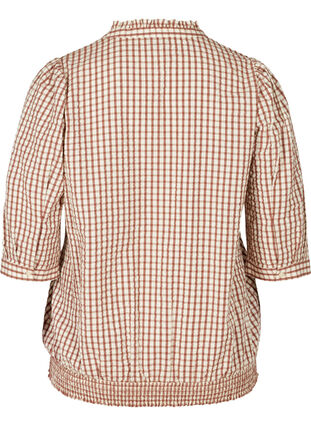 Checked cotton blouse, Coloured Check, Packshot image number 1