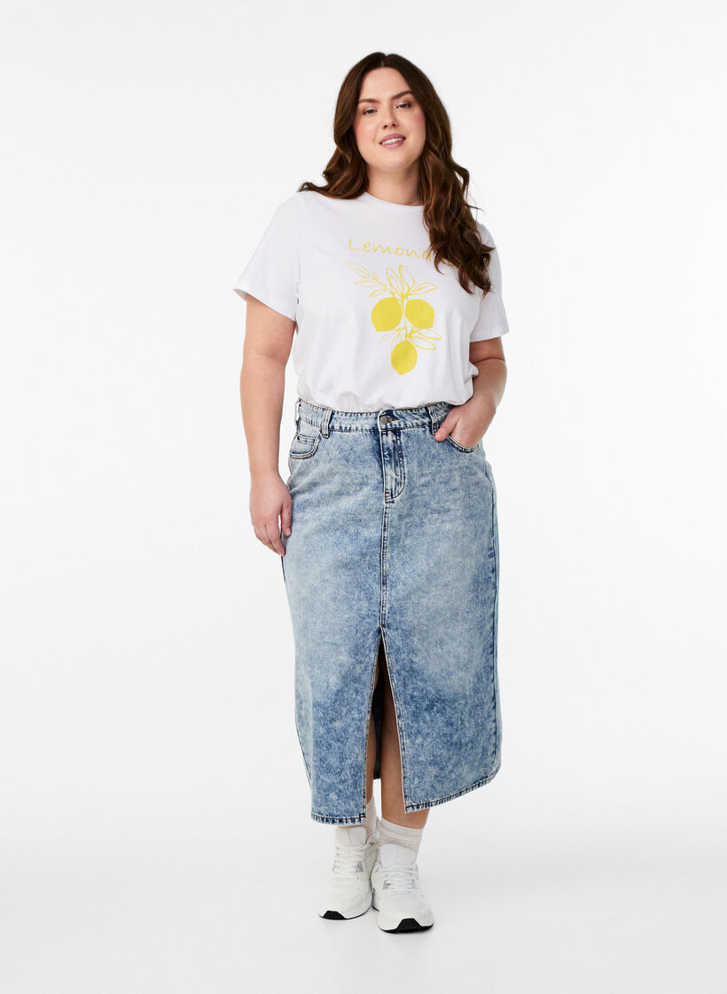 T-shirt with citrus print, White, Model image number 1